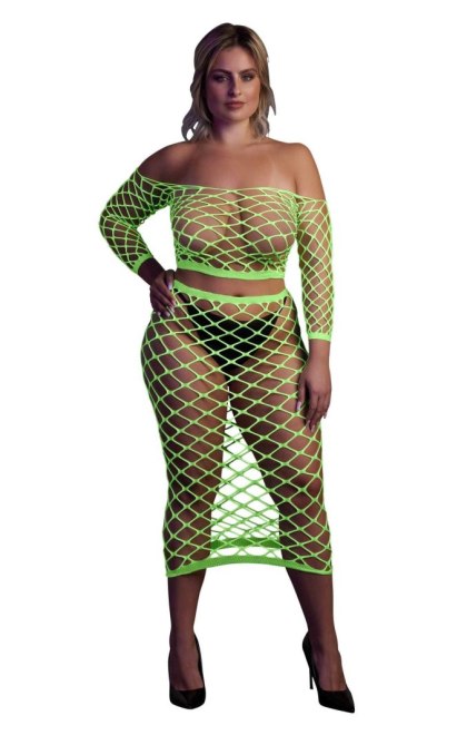 Ouch! - dwuczęściowy komplet - Long Sleeve Crop Top and Long Skirt XL/XXXXL