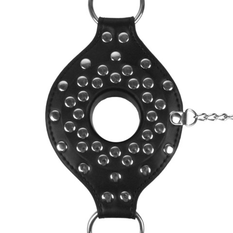 Open Mouth Gag with Plug Stopper - Black Open Mouth Gag with Plug Stopper - Black