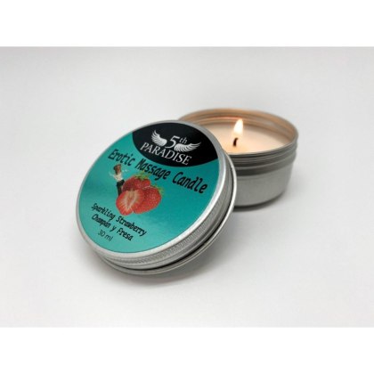 5th Paradise - Świeca do masażu - Erotic Massage Candle Sparkling Strawberry 30ml