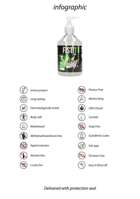 Fist It - Żel do fistingu - CBD Lubricant - 500 ml- Pump