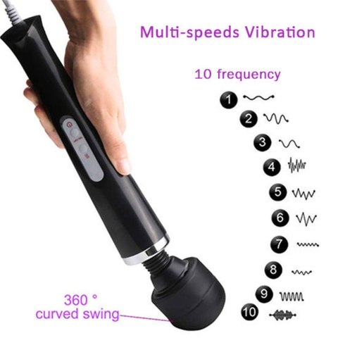 Stymulator-Magic Massager Wand Cable 110-240V Black 10 Function Stymulator-Magic Massager Wand Cable 110-240V Black 10 Function