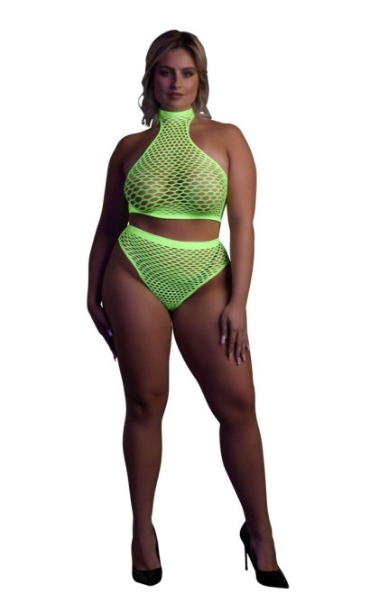 Ouch! - Komplet - Turtle Neck and High Waist Slip XL/XXXXL