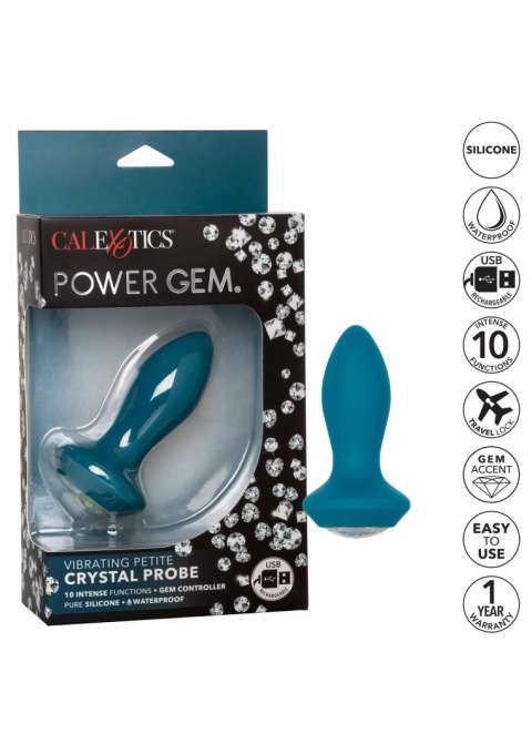 Vibrating Petite Crystal Probe Blue Vibrating Petite Crystal Probe Blue