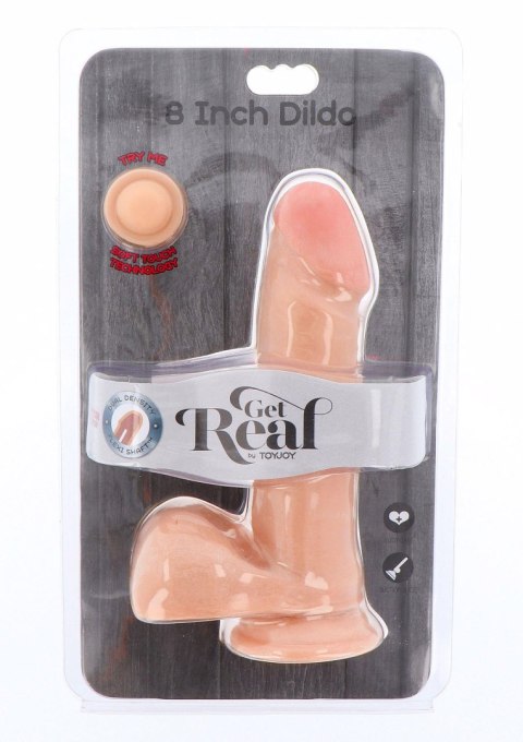 Dual Density Dildo 8inch Balls Light skin tone Dual Density Dildo 8inch Balls Light skin tone