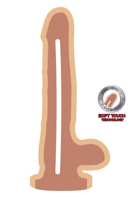 Dual Density Dildo 8inch Balls Light skin tone Dual Density Dildo 8inch Balls Light skin tone