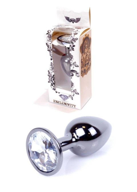 Plug-Jewellery Dark Silver PLUG- Clear Plug-Jewellery Dark Silver PLUG- Clear