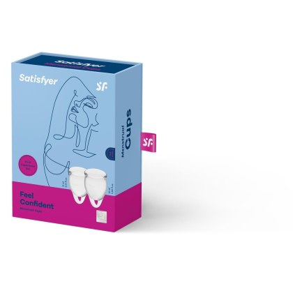 Satisfyer - Zestaw 2 kubeczków menstruacyjnych - Feel Confident Menstrual Cup (transparent)