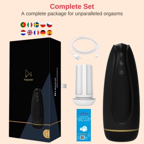 Masturbator - Nappex™ Branco Black - Premium Mastubators (10 Languages Masturbator - Nappex™ Branco Black - Premium Mastubators (10 Languages