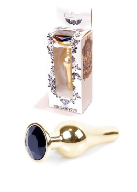 Plug-Jewellery Gold BUTT PLUG- Black Plug-Jewellery Gold BUTT PLUG- Black