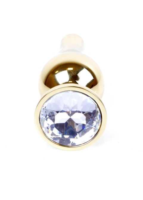 Plug-Jewellery Gold BUTT PLUG- Clear Plug-Jewellery Gold BUTT PLUG- Clear