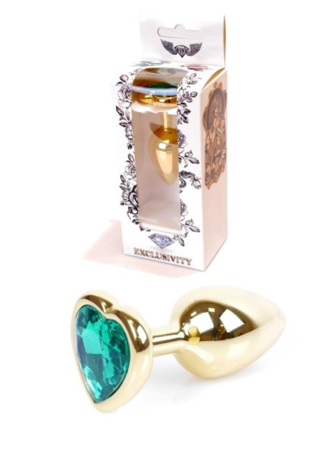 Plug-Jewellery Gold Heart PLUG- Green Plug-Jewellery Gold Heart PLUG- Green
