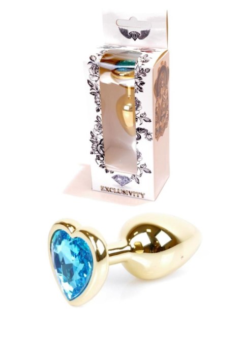 Plug-Jewellery Gold Heart PLUG- Light Blue Plug-Jewellery Gold Heart PLUG- Light Blue