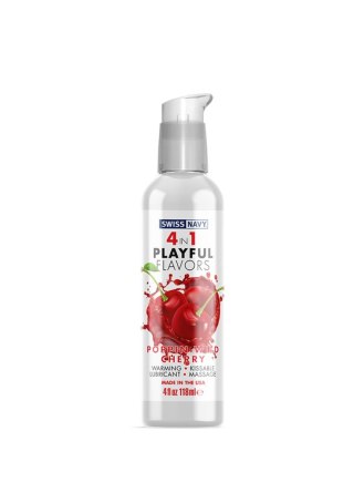 Swiss Navy 4 In 1 Lubricant with Poppin Wild Cherry Flavor 118 ml