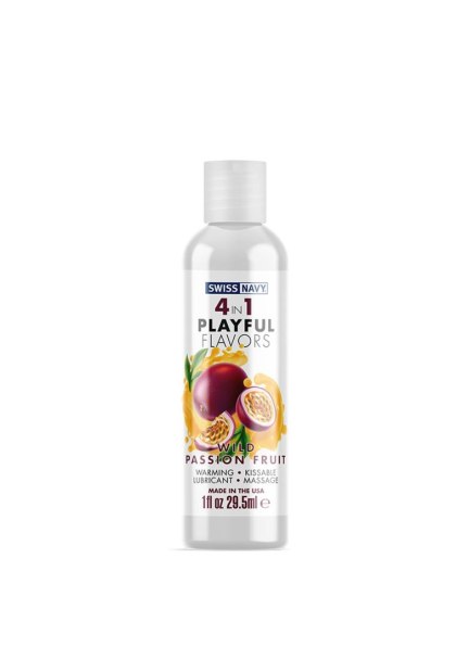 Swiss Navy 4 In 1 Lubricant with Wild Passion Fruit Flavor 30 ml