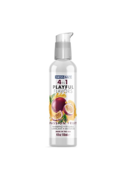 Swiss Navy 4 In 1 Lubricant with Wild Passion Fruit Flavor 118 ml