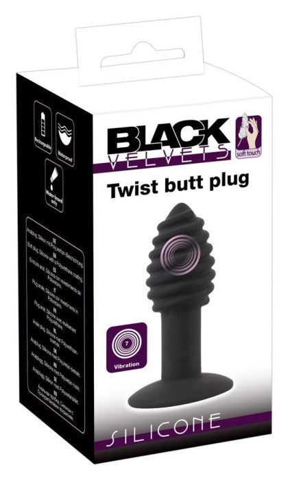 Korek analny wibrujący - Black Velvets Twist butt plug