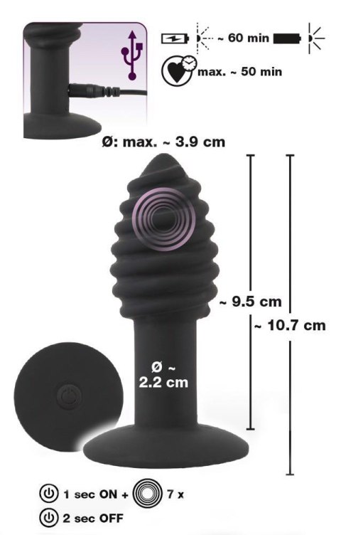 Korek analny wibrujący - Black Velvets Twist butt plug Korek analny wibrujący - Black Velvets Twist butt plug