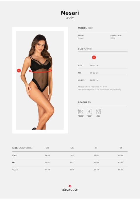 Obsessive - Body otwarte - Nesari - M/L - WYPRZEDAŻ Obsessive - Body otwarte - Nesari - M/L - WYPRZEDAŻ