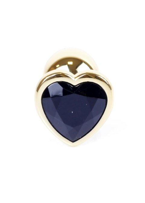 Plug-Jewellery Gold Heart PLUG- Black Plug-Jewellery Gold Heart PLUG- Black