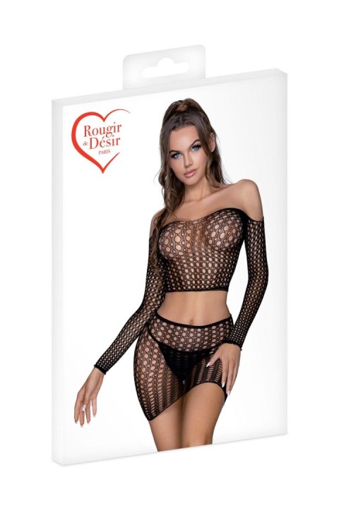 ROUGIR DE DESIR - Komplet TOP+JUPE RESILLE SE02 NOIR T.U ROUGIR DE DESIR - Komplet TOP+JUPE RESILLE SE02 NOIR T.U