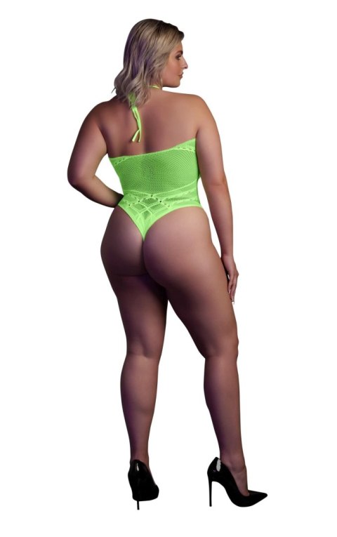 Ouch! - Body with Halter Neck - Neon Green - XL/XXXXL Ouch! - Body with Halter Neck - Neon Green - XL/XXXXL