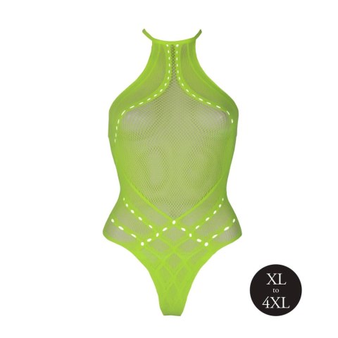 Ouch! - Body with Halter Neck - Neon Green - XL/XXXXL Ouch! - Body with Halter Neck - Neon Green - XL/XXXXL