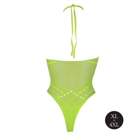 Ouch! - Body with Halter Neck - Neon Green - XL/XXXXL Ouch! - Body with Halter Neck - Neon Green - XL/XXXXL