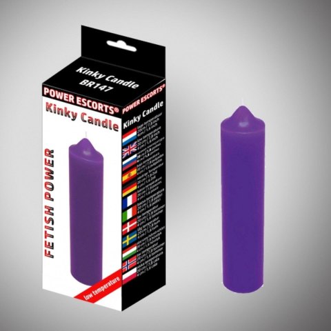 Power Escorts - Świeca do masażu - Kinky candle purple low temperature candle 20 cm