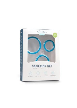 Zestaw 3 pierścieni erekcyjnych - Cock Ring Set Blue