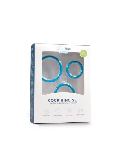 Zestaw 3 pierścieni erekcyjnych - Cock Ring Set Blue