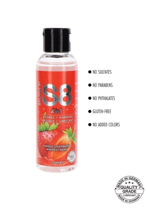 S8 - Żel smakowy rozgrzewający - 4-in-1 Dessert Lube 125ml Strawberry