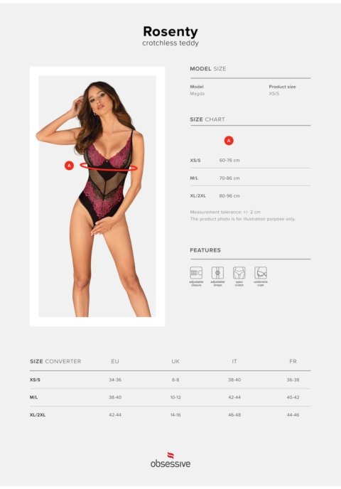 Obsessive - Rosenty body otwarte M/L - WYPRZEDAŻ Obsessive - Rosenty body otwarte M/L - WYPRZEDAŻ