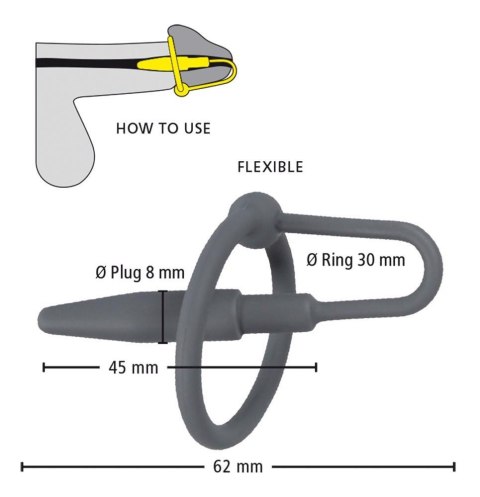 Dilator do penisa z pierścieniem - Penis Plug with Glans Ring