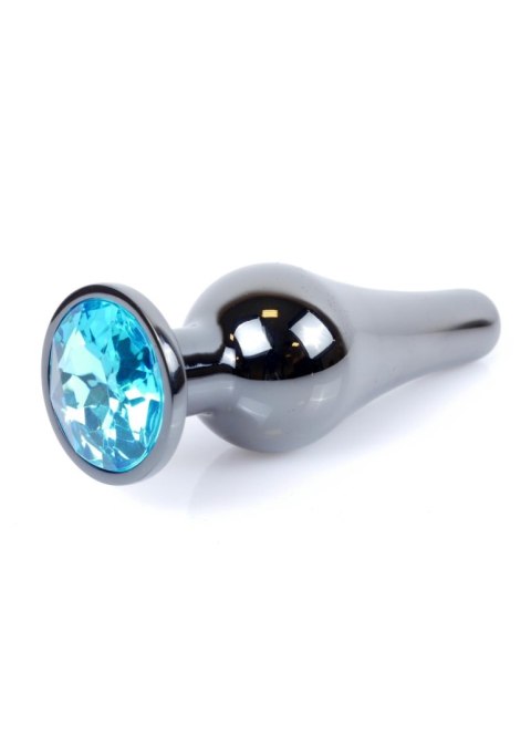 Plug-Jewellery Dark Silver BUTT PLUG- Light Blue Plug-Jewellery Dark Silver BUTT PLUG- Light Blue