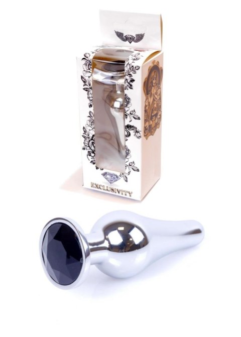 Plug-Jewellery Silver BUTT PLUG- Black Plug-Jewellery Silver BUTT PLUG- Black