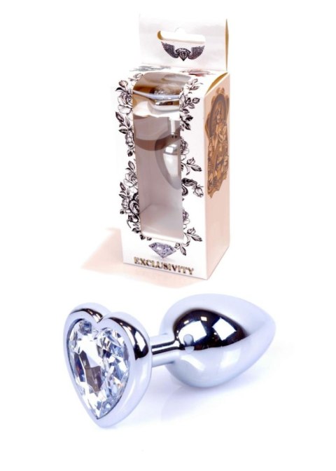 Plug-Jewellery Silver Heart PLUG- Clear Plug-Jewellery Silver Heart PLUG- Clear