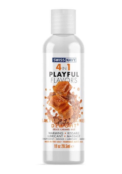 Swiss Navy 4 In 1 Lubricant with Salted Caramel Delight Flavor 30 ml