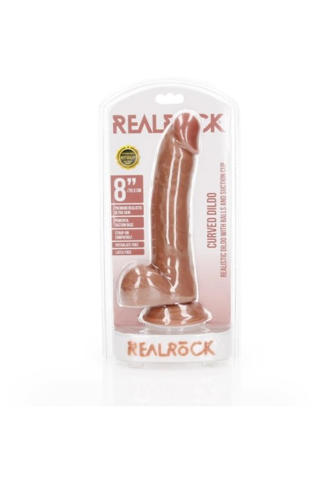 Curved Realistic Dildo Balls Suction Cup - 8""""/ 20,5 cm Curved Realistic Dildo Balls Suction Cup - 8""""/ 20,5 cm