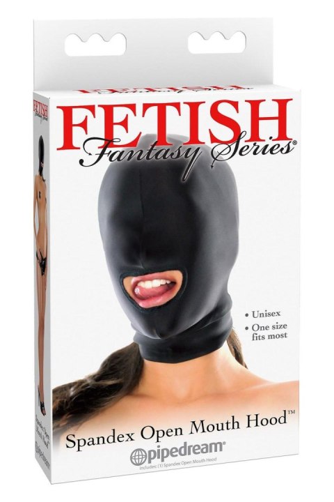 Maska - FETISH FANTASY SERIES SPANDEX OPEN MOUTH HOOD BLACK Maska - FETISH FANTASY SERIES SPANDEX OPEN MOUTH HOOD BLACK