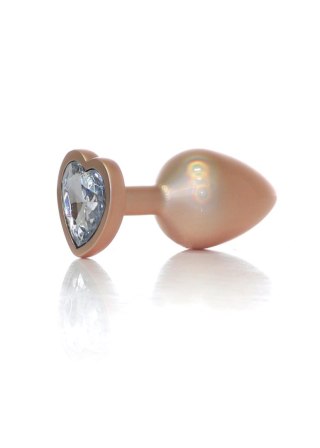 Plug - Jewellery Pearl Gold Heart PLUG - Clear L