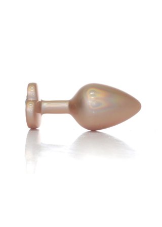 Plug - Jewellery Pearl Gold Heart PLUG - Clear M