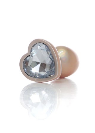 Plug - Jewellery Pearl Gold Heart PLUG - Clear S
