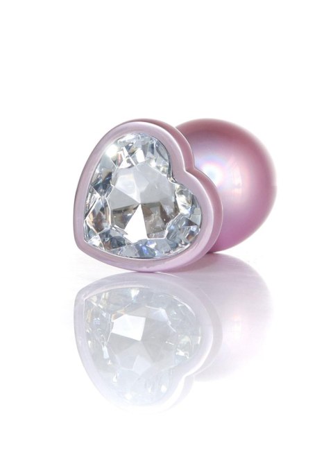 Plug - Jewellery Pearl Pink Heart PLUG - Clear L