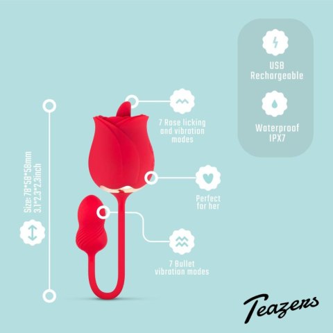 Teazers Rose Vibrator and Clitoris Stimulator Teazers Rose Vibrator and Clitoris Stimulator