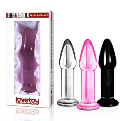 Korek analny szklany 5" Glass Romance Black