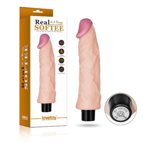 REAL SOFTEE Vibrating Dildo 8"