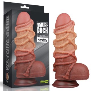 Dual layered Platinum Silicone Cock with Rope 9.5''