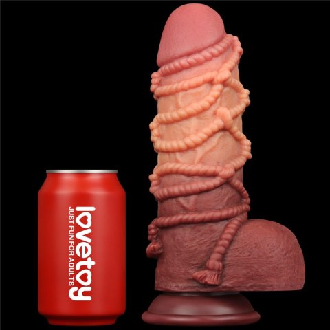 Dual layered Platinum Silicone Cock with Rope 9.5''