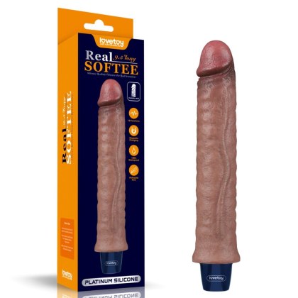 REAL SOFTEE Rechargeable Silicone Vibrating Dildo 9.5"