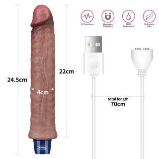 REAL SOFTEE Rechargeable Silicone Vibrating Dildo 9.5"